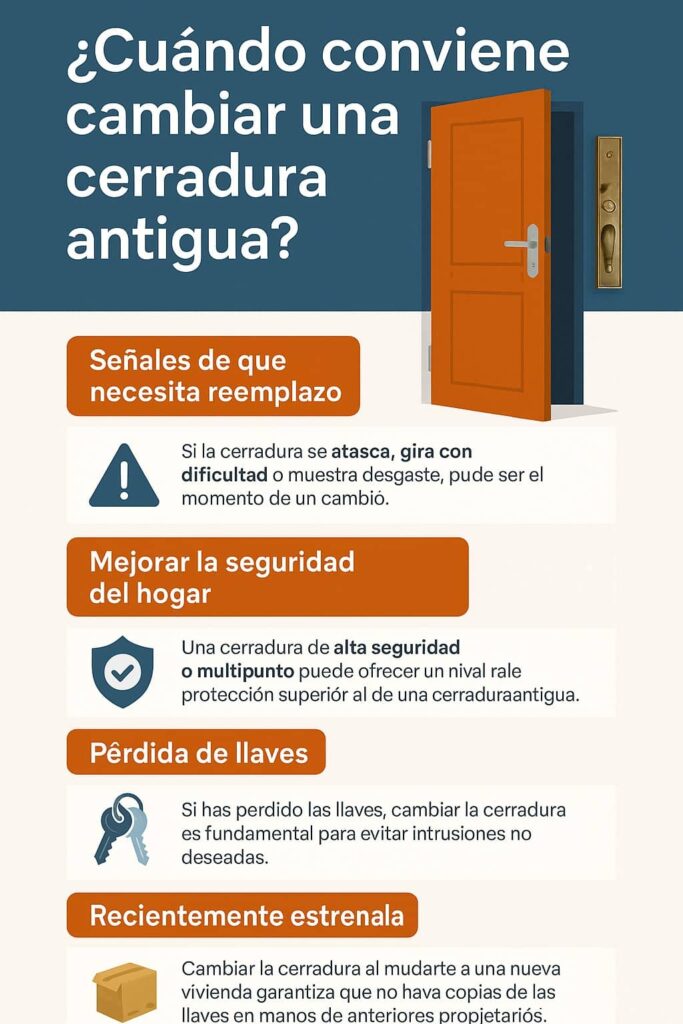 ifografía sobre los motivos para cambiar una cerradura antigua