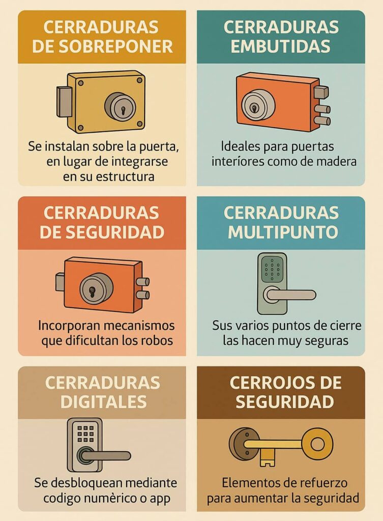 infografía sobre el tipo de cerraduras
