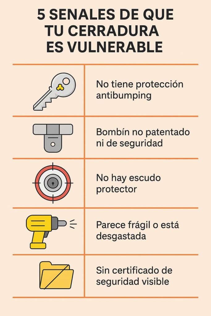 Señales de que una cerradura es vulnerable